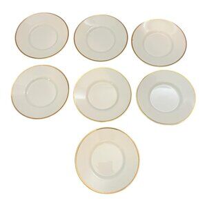 Vintage Berkeley House Fine China 4679 Japan Saucers Set Of 7 Gold Trim 6 Inch